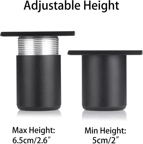 4 stk. 2\" justerbare møbelfødder, aluminiumslegering sofa møbelskab riser DIY møbler udskiftningsben til TV-skab osmannisk sofa skab, B