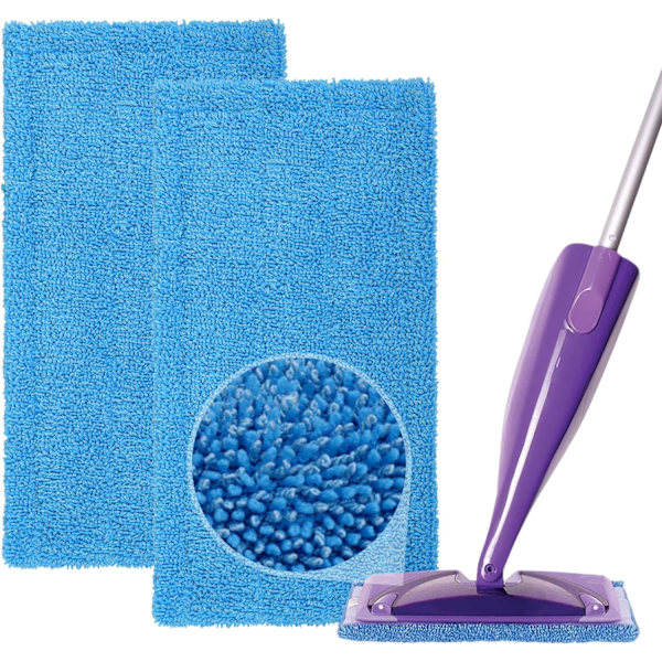 Absorberende erstatningsdeksler kompatible med Swiffer Wet Spray Mop Mikrofibermoppdeksler for våte og tørre mopper (2)