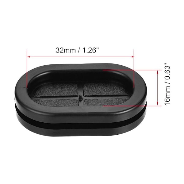 Gummi Kabelmuffe Oval Muffe Dobbeltsidet Montering Dimension 35 x 20 mm Gummi Kabelmuffe Beskyttelse 4 stk