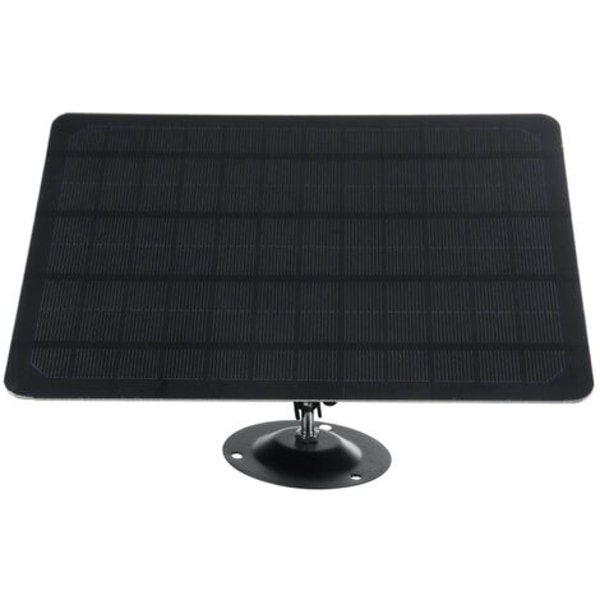 10W 5V 2000mAh 360 graders rotation vandtæt solcellepanel til vægmontering i monokrystallinsk silicium til USB-kamera, model: Sort
