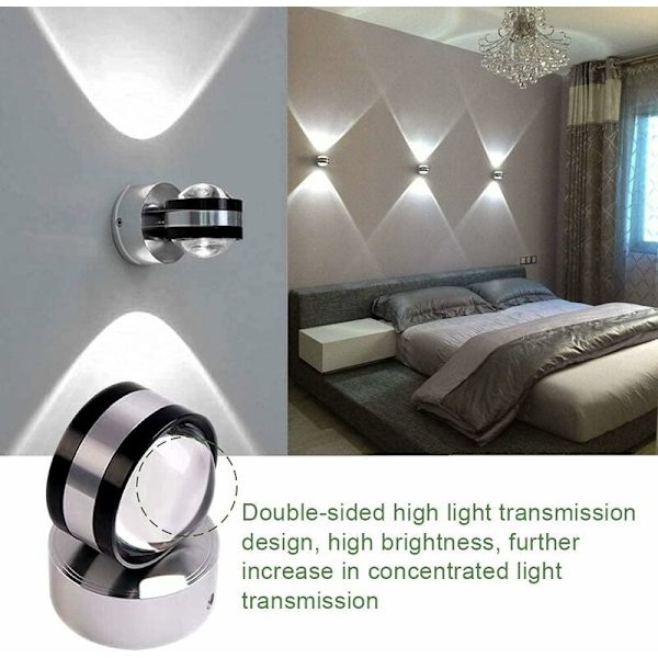 6W LED indendørs væglampe dekorativ lampe moderne kreativ original belysningsdesign lys aluminium til soveværelse hjem gang stue koldt hvidt