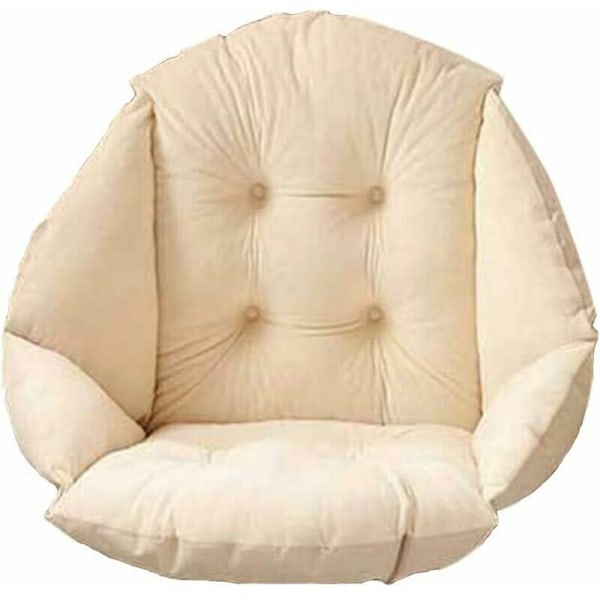 40x40x48cm Stolhynde med Ryglæn Sædeskal Lænestol Fløjl Blød Elastisk Vandtæt til Rattan Stråstol Have Beige