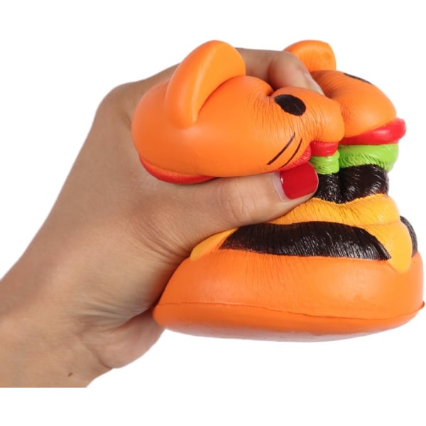 3 pakke kattehamburger myke leker 3D Squishy Toys Stress Relief Sque