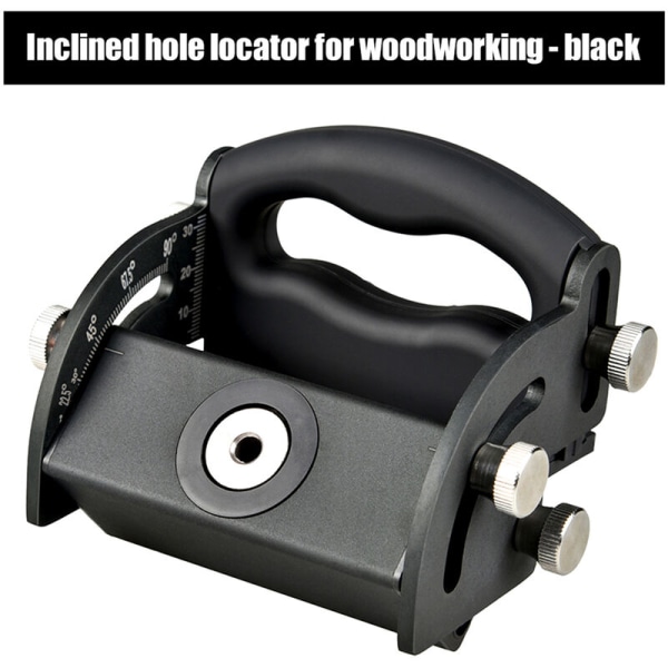 Aluminiumlegering Træbearbejdning Skrå Hul Locator (Sort)