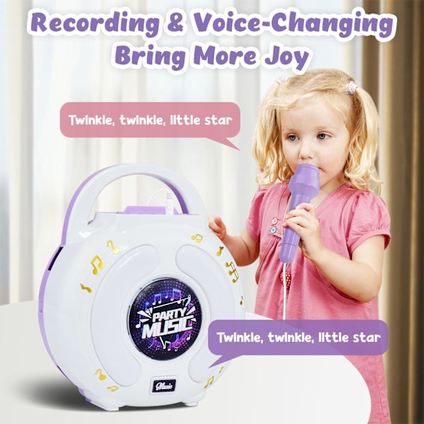 Karaoke-maskine til børn i alderen 4-12 år med 2 mikrofoner, leg med mikrofon til børn i alderen 3-5 år, legetøjsmikrofon til sang, fantastisk fødselsdagsgave til drenge og piger