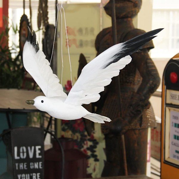 Kunstig Flyvende Måge Hængende Fugl Skumfugl Statue Ornament til Strandbryllup Festartikler