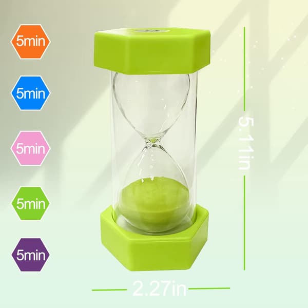 Timeglas Timer Farve Timeglas Køkken Timer, Visuel Hjælpemiddel til Spil, Madlavning og Motion (5 Minutter, Grøn )