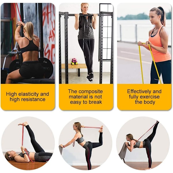 3PCS elastiska styrketräningsband, elastiska styrketräningsband för kroppsstrukturträning Styrketräning