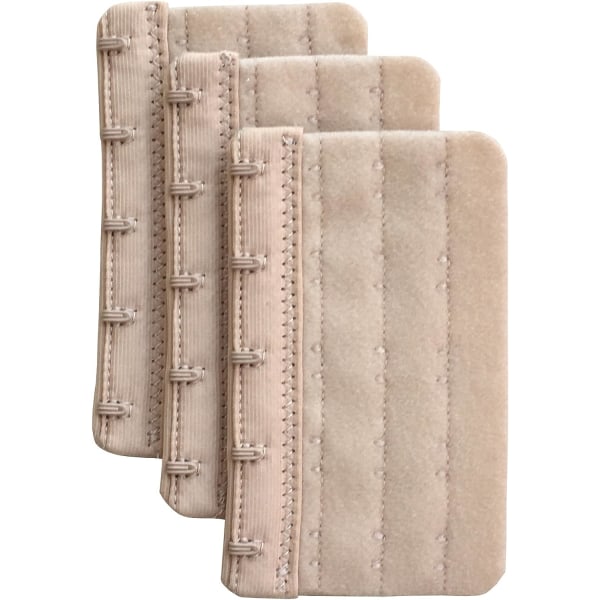 Beige set med 3 mjuka och bekväma bh-förlängningar 5 krokar, 5,9 cm x 9,4 cm