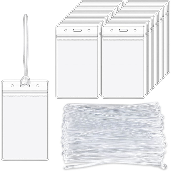 50 bagasjelappholdere Cruise Tag Holder Bagasje ID-merker Bagasjelappholder med 100 ID-kortsnorer