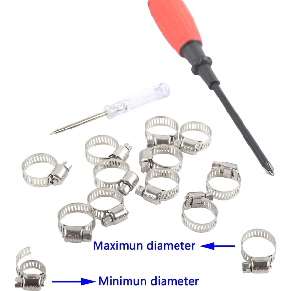 Letkun kiristin 21-38mm Säädettävä 304 Ruostumaton teräs Letkun pidikkeet Veden letkun ruuvit Perheen vesiletku, Polttoaineputki, Auto putken pidikkeet 10 kpl