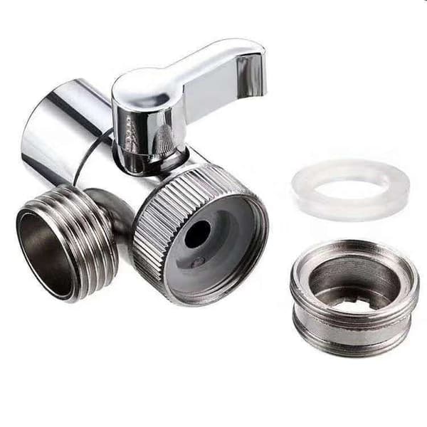 3-vägs duschdiverterventil Handduschdiverterventil Stoppventil för kök eller badrum med kranadapter M22-G1/2”