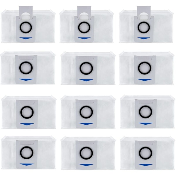 12 kpl Pölynimurin Pussit Tarvikkeet Ecovacs Deebot X1 Omni / X1 e Omni -malleille, Pölynimurin Vaihtotarvikkeet Pölypussi