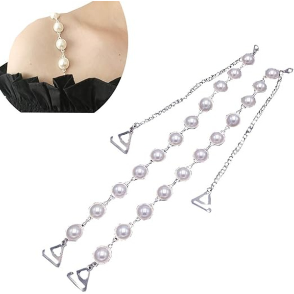 Justerbare skulderstropper Rhinestone bh-stropper udskiftning til bh-toppe kjole（1 par）