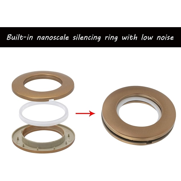 40mm Gardinringar Runda Gardinstångsringar Plast Gardinöglor Klämmor 32 Stycken Kaffe Matt, för Gardin Fönster Duschrum Dörr