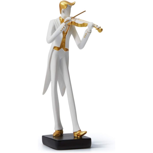 Amoy-Art Musician Figurine Musical Sculpture Statue Music Decor Modern Piano Interior Living Room Arts Gift Resin Violin 25cmH