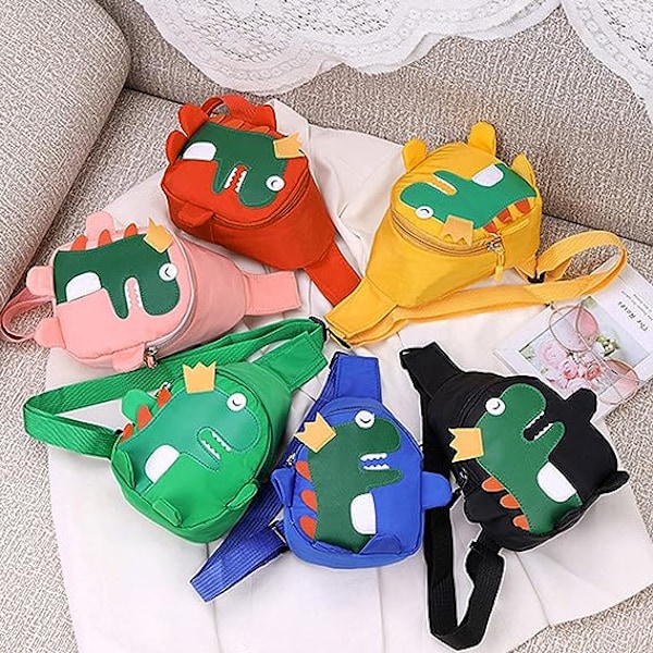 Barn Dinosaurie Crossbody Väska (Svart), Söt Lätt Anti Stöld Mini Bröstväska Axelväska Pojkar Flickor Barn