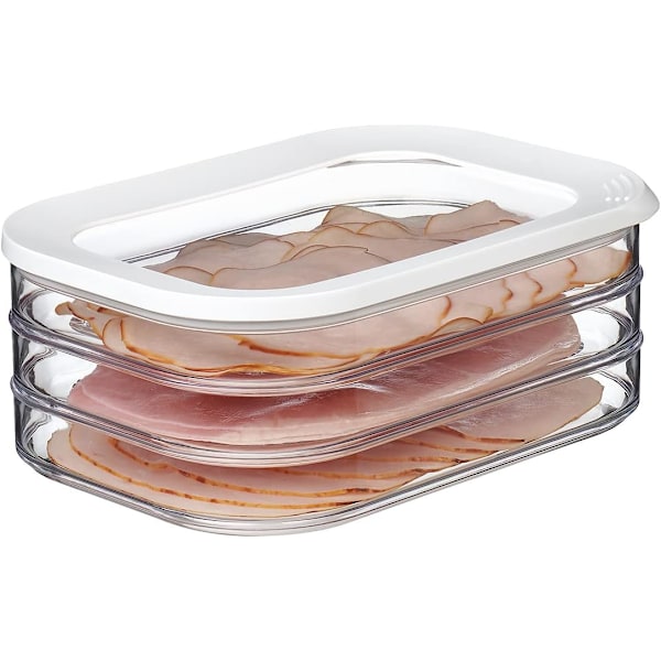 Förvaringslåda köttmodul 550/3 - vit - transparent - stapelbar