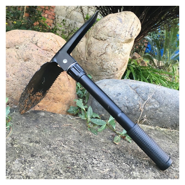 Multifunktionell spade, hopfällbar spade med 10 funktioner, multifunktionell hopfällbar spade för att hugga grenar, camping, överlevnad, vandring och trädgårdsarbete (hopfällbar)