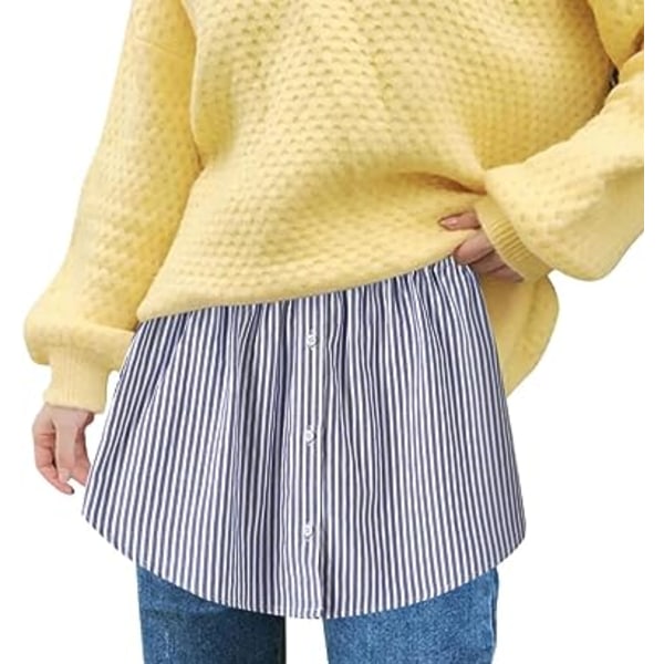 Mini-skjørt skjorteforlenger（L）, justerbar skjørt skjorte for kvinner