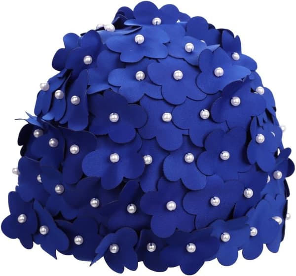 Blomster Svømmehette Kvinner Blomstersvømmehette Damer Moteriktig Svømmehette Super Stretch Badehette Elastisk Dusjhette Strand Surfing Langt Hår Ører