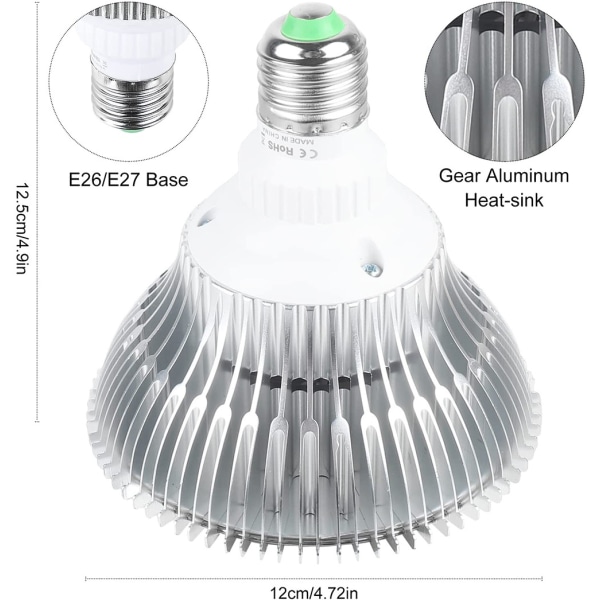 2 stk. 150W LED-pærer med fuldt spektrum