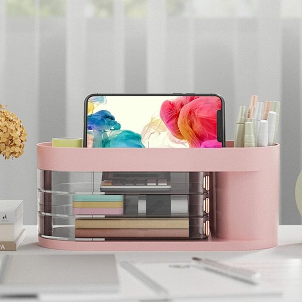 Makeup Opbevaringsboks, Kosmetik Display Cases, Smykkeopbevaringsboks, Støvtætte Kosmetik Display Cases med 3 Skuffer, til Soveværelse, Badeværelsesskab