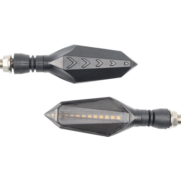4 stk motorsykkelblinklys, LED flytende modus blinklys, blinkende lys, kjørelys bremselys, 12V universell vanntett for motorsykkel