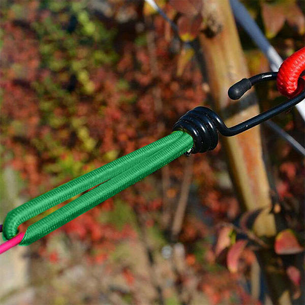 12 st 15 cm Bungee-sladdkrokar Rostskyddsfärg Spiraltrådkrokar med separerbar reflekterande elastisk rep Tunga surrningsbandskrokar för camping Tr