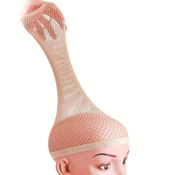 Nude parykkhette for langt hår, mesh parykkhette for kvinner, hårnett for parykker, 2 stk