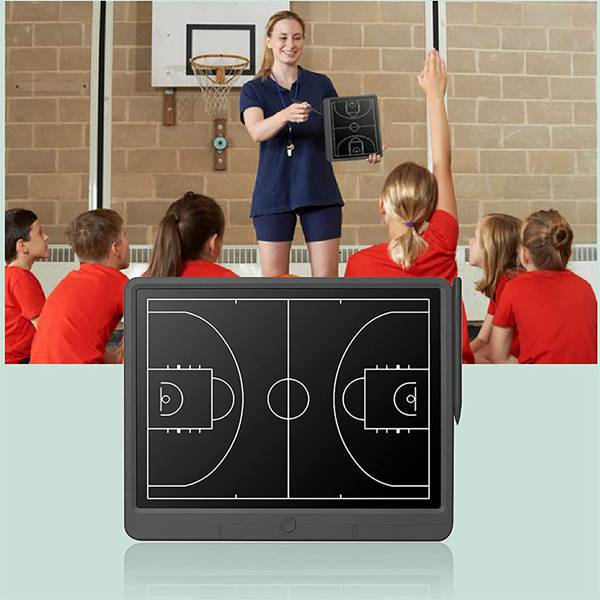 Elektroniska baskettaktiktavlor, baskettränaretavla baskettaktiktavla med markör och LCD-skärm - tränarklippbräda för träning,