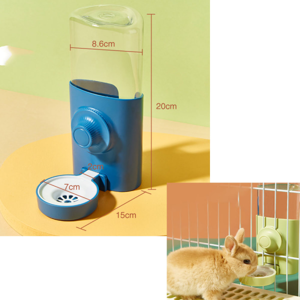 1PCS (Jing Yilan) Automatisk Vattendispenser för Husdjur, Kanin Vattendispenser, Hängande Vattenfontän Dispenser 600ML, för