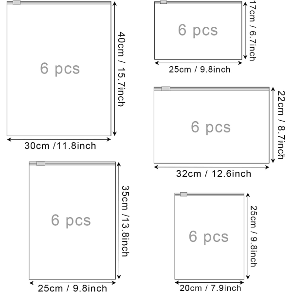 30 stycken reseförvaringsväskor, blixtlåsväska för organizer