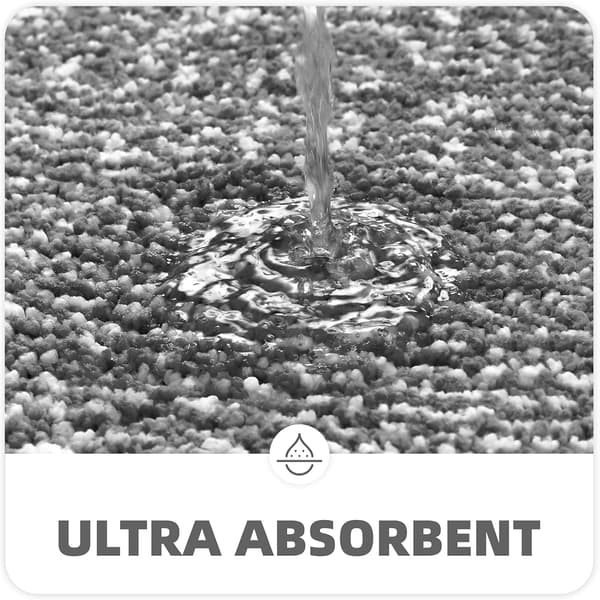Mørkegrå bademåtter - Absorberende, skridsikre, bløde, vaskbare, hurtigtørrende, 16\"x24\" måtter til badeværelse, mikrofiber brusebadsmåtte badeværelsestæppe