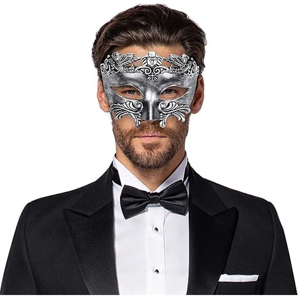 Svart antik grekisk spartan krigare romersk maskeradmask män venetiansk mask bröllop balmask Mardi Gras mask bröllop balmask burlesk balfest