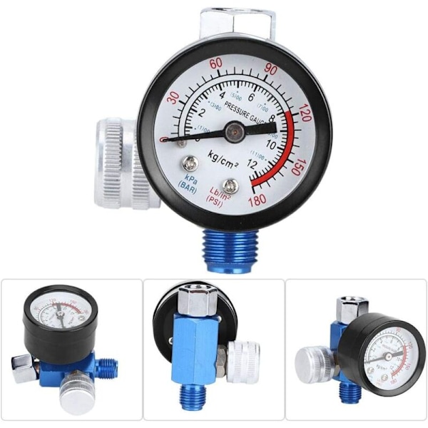 1/4\" Lufttrykksregulator, lufttrykksregulator for pulveriseringspistol, malingspistol, trykkreguleringsventil, trykkreguleringsventil, tilbehør