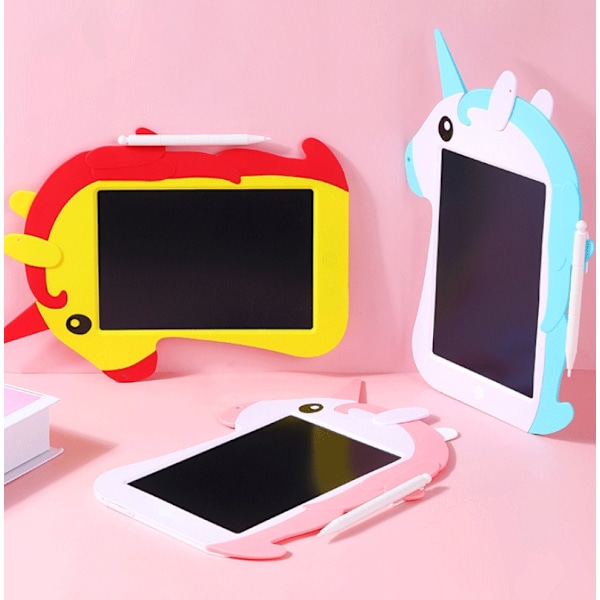 Lasten digitaalinen värillinen piirtotaulu LCD-näytöllä, 8,5 tuuman tabletti + kynä (punainen ja keltainen)