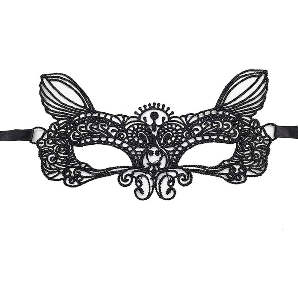 Sexig svart spetsmask för kvinnor för maskerad Halloween-fest Bal Carnival Fancy Dress Mask