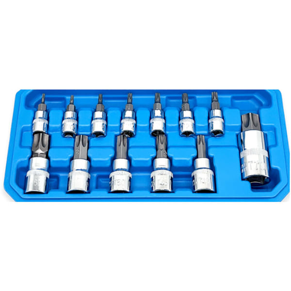 Torx han 1/2 '' top, 1/4 '', 3/8 '', T8-T70 13 dele, Plum forest i en fart