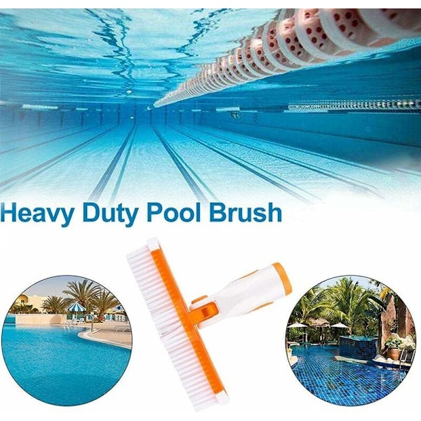 Pool Bærbar Børste Algefjerner Skrubber Væg Rengøringsværktøj til Pool, Orange, 1 stk