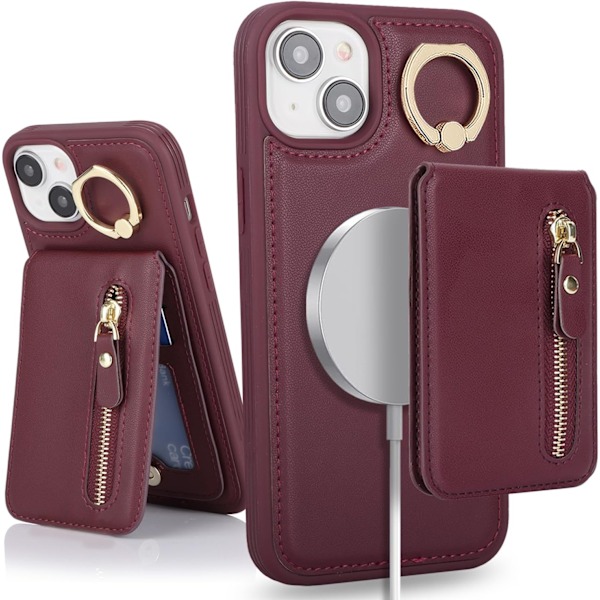 iPhone 13 Läderfodral - Burgundy