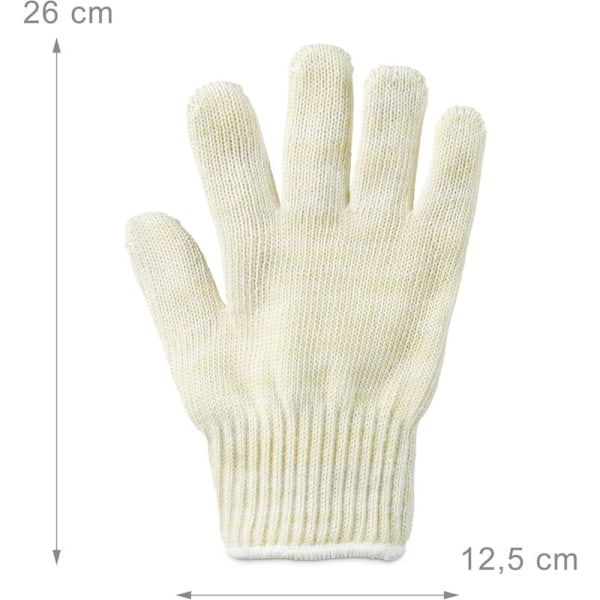 Värmeskyddshandske, flamskyddad, mångsidig (grillning, matlagning, bakning, grill, eldstad, etc.). Helfodrad. 1 par - One Size - Gul
