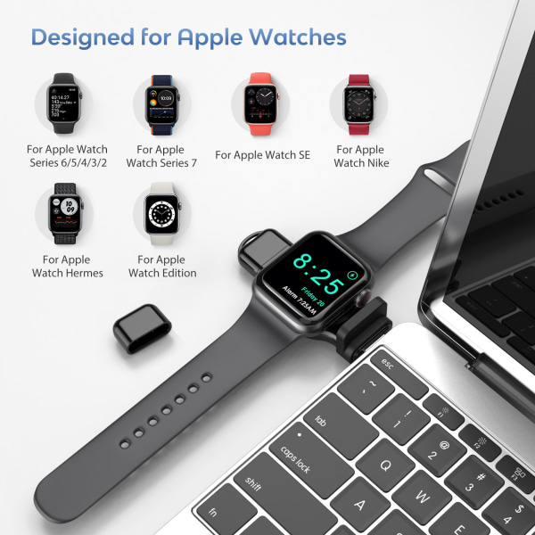 2-i-1-klokkelader som passer til Apple Watch 7/6/5/4/3/2 generasjon universell lader
