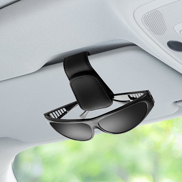 Magneettinen nahkainen aurinkolasien pidike, lasien ripustinpidike auton aurinkosuojaan, sopii eri kokoisille laseille
