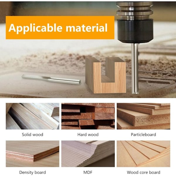 1/8\" Overfræser lige overfræser 1/8\" Skaft lige not overfræser 20mm/40mm Skaft overfræser til MDF PVC Akryl spånplade træ 10 stk