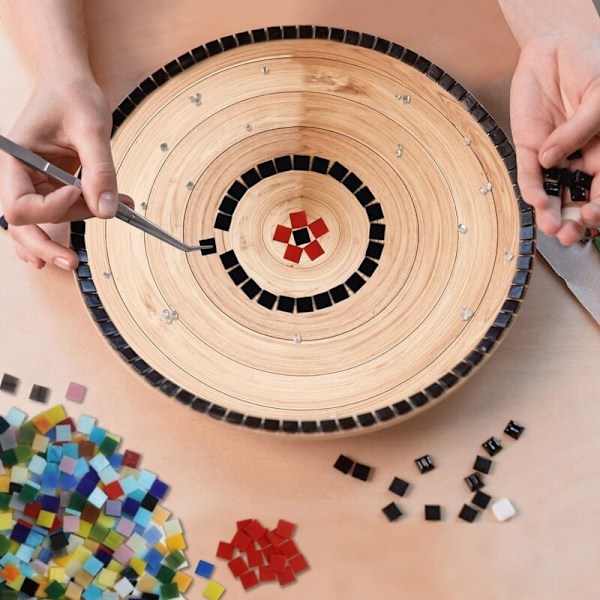 Mosaikfliser til kreative hobbyer (600 stk / 400g) - 1 x 1cm - Sortiment af glasmosaikfliser til indretning, rammer, blomsterkrukker, spejle,