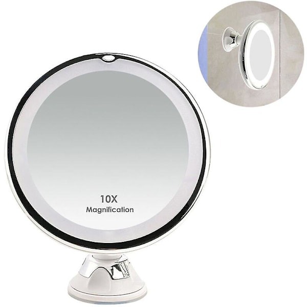 10x Förstorande Smink Spegel Med Ljus, Iave Smart Switch, Iave 360 Grader