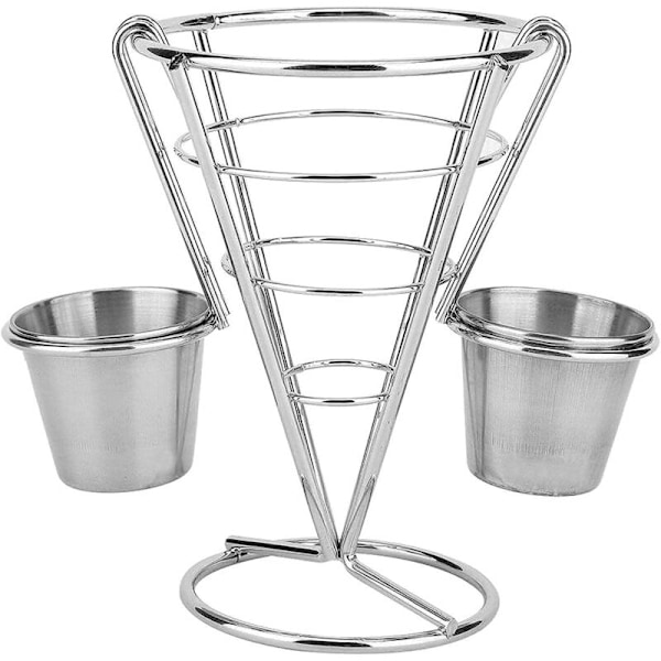 Metall Fransk Fries Holder, Buffet Cone Snack Display Stand Kan Brukes Til Å Holde Friterte Snacks Kyllingfilet