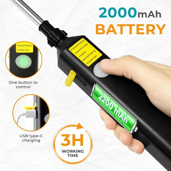 Elektrisk trädgårdsspruta, Multifunktionell Effektiv Axel Spruta, USB, Utdragbar Stång för Rengöring, 5L Vit