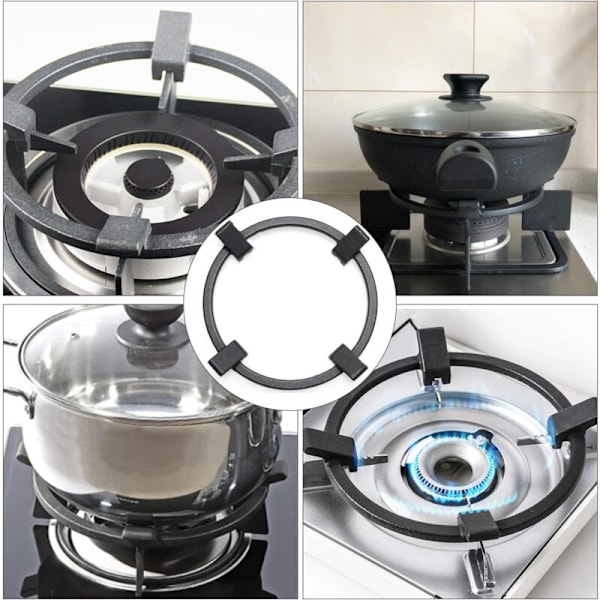 1 stk Wokstøtte for gass, reduserer gassforbruk for gasskomfyr, retter, wok, gassovn, gasskomfyr, retter for kaffetrakter, støtte for kaffetrakter